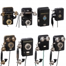 Seven Telephones and a Bell Box by Ericsson or Telegrafverkets, 