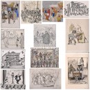 Twelve Original Illustrations of Market and Fairground Scenes
