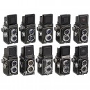 10 Japanese TLR Cameras (6 x 6 cm), c. 1955-60