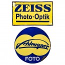 2 Zeiss and Schleussner Enamel Advertising Signs
