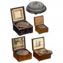 4 Disc Musical Boxes and a Christmas Tree Stand for Restoration,