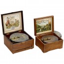 2 Disc Musical Boxes, c. 1900