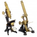 2 English Brass Compound Microscopes
