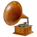 Gramophone with Wood Horn, c. 1910