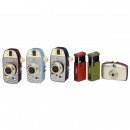 3 Colored Alfa Cameras, 2 Colored Kiev 303 and Penti Gold