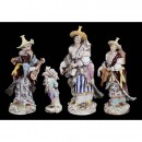 4 Porcelain Figurines, 20th Century