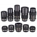 9 Olympus OM Zuiko Lenses and Accessories