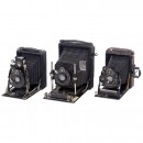 Collection of Self-Extending Folding Cameras, c. 1900