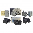 3 Miniature 16mm Cameras and 3 Rollfilm Cameras for 3 x 4 cm