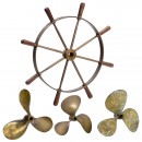 Nautical Steering Wheel and 3 Propellers