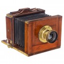 Early German Field Camera with Rare Liesegang Spherical Lens