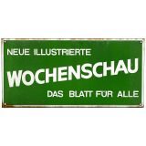 Neue Illustrierte Wochenschau 釉漆广告标牌, c. 1950