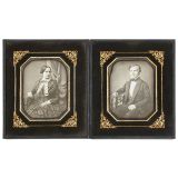 2 Nice Portrait Daguerreotypes   1849和1850年