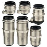 6支爱克山泰镜头带镀铬透镜支架6 Exakta Lenses in Chrome Mounts