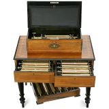 瑞士滚筒音乐盒 Billon-Haller 及18个转换滚筒, 约1890年