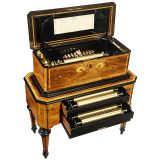 Organocleïde 滚筒音乐盒及6个转换滚筒, 出自 B. A. Bremond, 约1875年