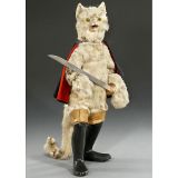 罕见的穿靴子的猫玩偶，1900年前后
