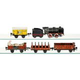 带4节货车车厢的蒸汽机车Märklin, 轨距0, 1935前后