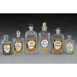 6个药剂师用玻璃器皿 (6 Pharmacy Glass Bottles)