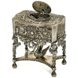 镀银机械鸟音乐盒 (Singing Bird Box with Silver Case)