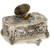 镀银机械鸟音乐盒 (Singing Bird Box in Silver Case)