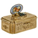 Bruguier镀金机械鸟音乐盒