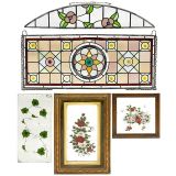 3 面镜子和2块含铅的装饰窗玻璃, 约1910年