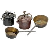 2个铜瓢和2个蒸汽压力锅