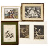 5张铜版画Medizin und Alchemie 19世纪