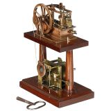 带摆轮的蒸汽机模型带弹簧动力