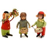 3 Schuco Clockwork Dancing Figures, c. 1950