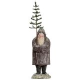 Large German Santa Claus Candy Container with Glass Beard