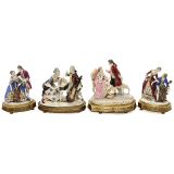 4 Musical Dresden Porcelain Figural Groups