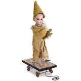 German Pull-Toy Clown Musician, c. 1890