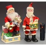 2 Battery-Operated Santas, c. 1960