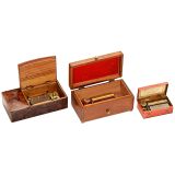 3 Tabatière Musical Boxes, c. 1860–1900