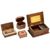 4 Small Swiss Musical Boxes