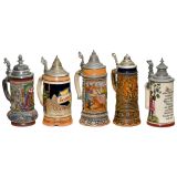 3 Musical Beer Steins, 20th Century