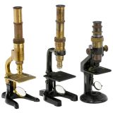 3 German Compound Microscopes, c. 1900