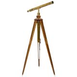 Brass Refracting Telescope on Heavy Tripod, c. 1880