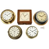 3 Ship's Clocks and 2 Ship's Bell Clocks