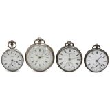 4 Silver Gent's Pocket Watches
