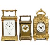 3 Gilt-Brass Carriage Clocks, c. 1900