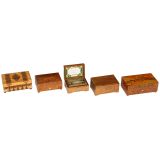 5 Small Musical Boxes by Thorens, c. 1930 onwards