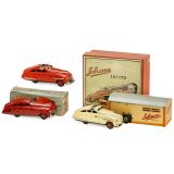 2 Schuco Cars and 1 Garage, c. 1955