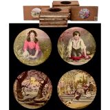 21 Wood-Mounted Masonic and Other American Magic Lantern Slides