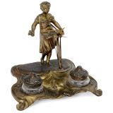 Gilt-metal Musical Automaton Inkwell, c. 1900