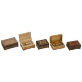 5 Swiss Reuge 50 Musical Boxes, c. 1980