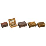 5 Swiss Musical Boxes, c. 1980