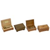 4 Swiss Musical Boxes, c. 1980